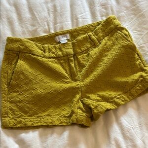 LOFT Mustard Textured High Waist Shorts
